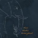 Geboortekaartje olifant blauw koperfolie Diwan binnen