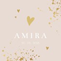 Geboortekaartje meisje goudlook beige Amira voor
