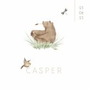 Geboortekaartje zoon beer aquarel Casper voor