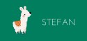 Geboortekaartje alpaca groen Stefan voor