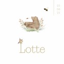 Geboortekaartje meisje beer aquarel Lotte voor
