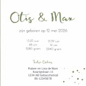 Geboortekaartje betonlook groen Otis & Max binnen