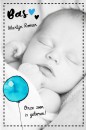 Geboortekaartje Blauw Ballon Foto Bas voor