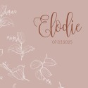 Geboortekaartje bloemen roze Elodie voor
