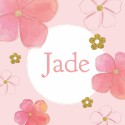 Geboortekaartje Roze Bloemen Jade voor
