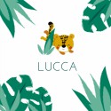 Geboortekaartje cheetah bladeren Lucca voor