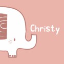 Geboortekaartje lieve olifant roze Christy voor