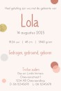 Geboortekaartje Confetti Lola achter
