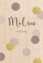 Geboortekaartje confetti Milou - op écht hout voor