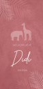 Geboortekaartje olifant giraffe silhouette Didi voor