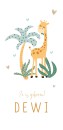 Geboortekaartje meisje giraffe Dewi voor