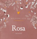 Geboortekaartje dochter floral folie Rosa voor
