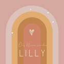 Geboortekaartje dochter regenboog pastel Lilly voor