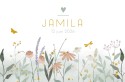 Geboortekaartje dochter wilde bloemen Jamila voor
