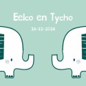 Geboortekaartje olifanten tweeling Eelco en Tycho voor