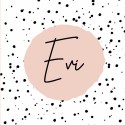 Geboortekaartje roze met spetters Evi voor