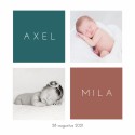 Geboortekaartje Foto Axel & Mila voor