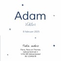 Geboortekaartje maan en sterren met foto - Adam binnen