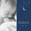 Geboortekaartje maan en sterren met foto - Adam voor