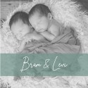 Geboortekaartje Foto Tweeling Bram & Levi voor