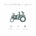 Geboortekaartje silhouette met tractor groen grijs Willem binnen