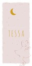 Geboortekaartje meisje silhouette roze met goud Tessa voor