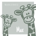 Geboortekaartje met groene girafjes Max voor