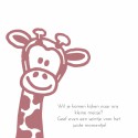 Geboortekaartje meisje giraffe roze Loua binnen