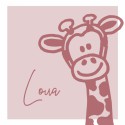 Geboortekaartje meisje giraffe roze Loua voor