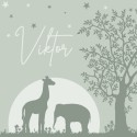 Geboortekaartje jongen silhouetten dieren Viktor voor