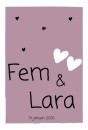 Geboortekaartje Hartjes Fem & Lara voor