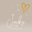 Geboortekaartje unisex watercolor beige Jacky voor
