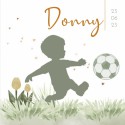 Geboortekaartje jongen met voetbal Donny voor
