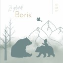 Geboortekaartje jongen silhouette beren Boris voor