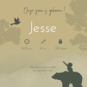 Geboortekaartje jongen bosdieren silhouetten Jesse binnen