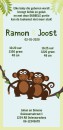 Geboortekaartje Jungle Apen Ramon & Joost achter