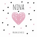 Geboortekaartje kleine hartjes Nina voor