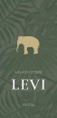 Geboortekaartje olifant silhouette donkergroen Levi voor