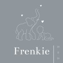 Geboortekaartje jongen lijntekening olifant Frenkie voor