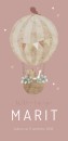 Geboortekaartje meisje roze luchtballon Marit voor