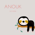 Geboortekaartje luiaard Anouk voor