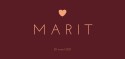 Geboortekaartje minimalistisch rood Marit voor
