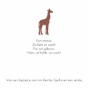 Geboortekaartje meisje giraffe roze silhouet Maxime binnen