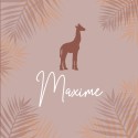 Geboortekaartje meisje giraffe roze silhouet Maxime voor