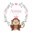 Geboortekaartje botanical aap Anna voor