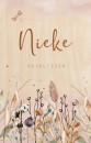 Geboortekaartje dochter botanical floral op hout Nieke voor