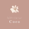 Geboortekaartje meisje droogbloemen oudroze Coco voor