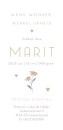 Geboortekaartje meisje bloemenveld Marit achter