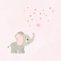 Geboortekaartje meisje roze met olifant Evi binnen