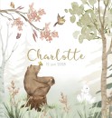 Geboortekaartje meisje dieren bos beer aquarel Charlotte voor